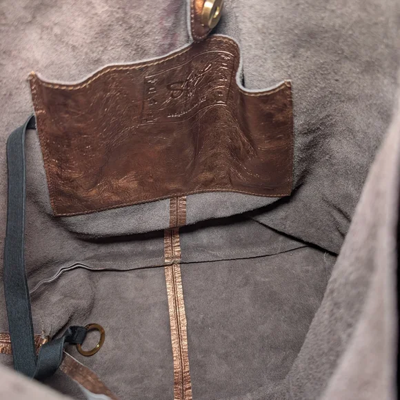 Sharif Metallic Bronze Hobo Bag With Coin Purse - Picture 6 of 7